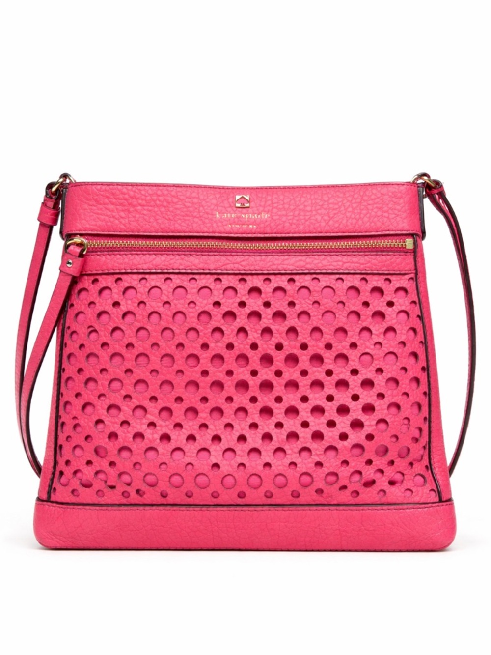 Kate Spade New York Reidy Perri Lane Pink Perforated Leather Crossbody Bag